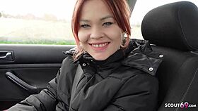 La pelirroja menuda de 18+ Lizzy Rose es recogida por un scout alemán para una follada dura de casting y corrida en boca