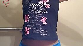 cute skinny brunette indian girl films her solo video.