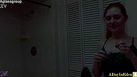 futanari redhead jerks off and squirts cum on cereal in fantasy