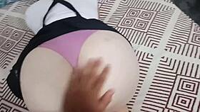 i got an incredible ass movement when we were alone at home after watching tv she let me see her big open ass and fill it with my cock