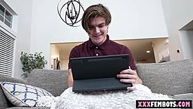 Young Guy Orders Hot Brunette Robot For Cuddling & Fucking