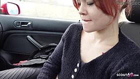 petite redhead lizzy rose gets picked up by german scout for rough casting fuck and cum in mouth.