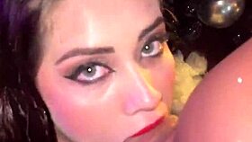 Sara Blonde, give that bodybuilder a public blowjob at his birthday party