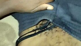 Bold gay twink wanks his hairy big cock solo at home