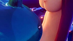 watch mona get involved with a slime in this hentai scene