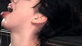 Threeway FACE FUCKED sub BOUND and CHOKED, covered in own gag.