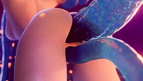 watch mona get involved with a slime in this hentai scene