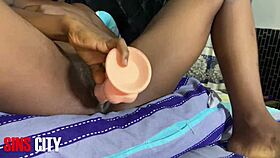 Huge dildo on my wet pussy