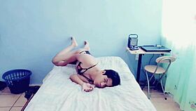 I am a hot young gay guy touching myself in my room, feeling excited