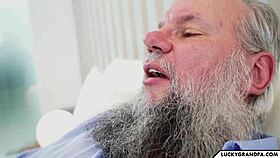 Horny grandpa loves teen wet pussy