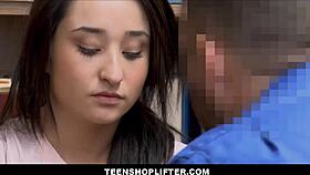 did you see this cute latina teen getting fucked by her boss for shoplifting?