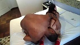 Intense Stuck Sex With Brunette And Moreno's Monster Cock In Blowjob Action