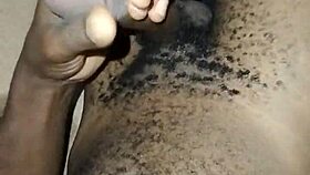 Bold gay twink wanks his hairy big cock solo at home