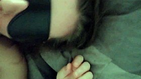 Blindfolded person receives a surprise treat