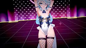 Genshin characters hentai mmd with 3d cartoon anime action