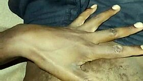 Bold gay twink wanks his hairy big cock solo at home