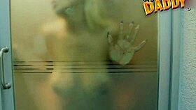 With my girlfriend in the steam room