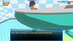 Femdom game in university bathroom with cherry