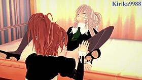 Personal-Error Shizuma Hanazono and Nagisa Aoi, omg intense lesbian play, I can’t even... Strawberry Panic hentai!