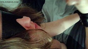 Blindfolded person receives a surprise treat