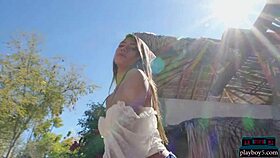 Petite Asian Teen 18+ Hannah Le Strips on Ranch