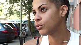 Ersties Daisy Bakes Novelties While Bent Over, Showing Big Natural Tits And Shaved Pussy Lips