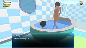 Femdom game in university bathroom with cherry