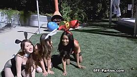 Can You Handle A Foursome POV Fuck With Horny Lingerie Bunnies?