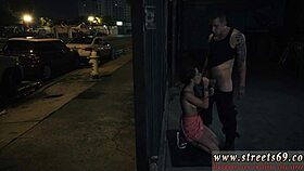 Bound virgin teen in euro bondage outdoor domination sex.