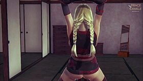 Sexy blonde Asian slut in sexual bondage