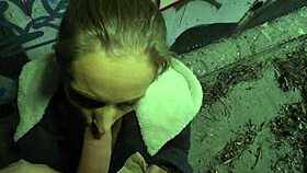 Kinuski fucks a big Spanish cock outside under the tunnel, what a sight!