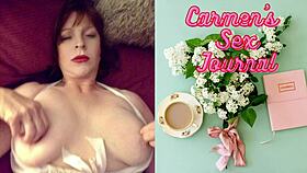 the redhead granny casually sucks cock in deep throat action with amateurs