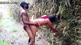 first time bent over doggystyle in public bush