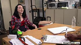 White Hottie Receives Direction in Bent Over Position.