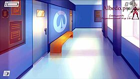 In overwatch academy, chubby slave endures bdsm training