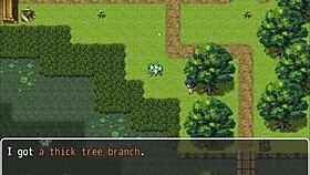 Natsuki enjoys a naked bath in the hentai game