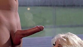 lovely brunette suck and blow the cock lively