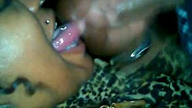 mature ebony milf gives sloppy blowjob to big black cock