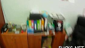 The young woman was picked up and filmed on camera in an amateur setting.