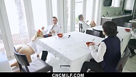 Bbw Stepmom Submits To Stepson And Husband In Positions