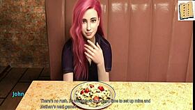 Chatting with gorgeous pink-haired MILF gets erotic!