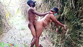 first time bent over doggystyle in public bush