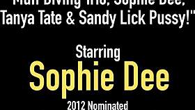 Muff diving trio featuring Sophie Dee and Tanya Tate.