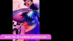 widowmaker cosplay girl alicebong fucks her ass with anal toys.