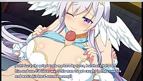 Bound angel receives spanking and blowjob in bdsm game?