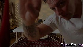 conned teen massaged into sticky cum finish