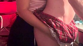 stepsister licks and fucks stepbrother's ass doggystyle with rimjob fetish