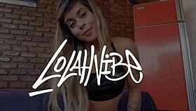 Brazilian milf squirts while sitting on dildo