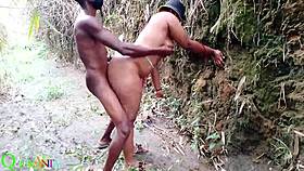 first time bent over doggystyle in public bush