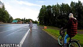 Polyamorous babes share sauna massages together